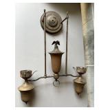 Rustic Two-Light Wall Sconce with Eagle Finial and