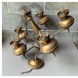 Antique-Style 6-Light Brass Chandelier with Emboss