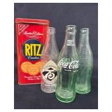 3 Vintage Coke Bottles and Limited Edition Ritz Ti