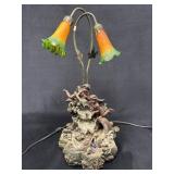 Art Nouveau Lamp With Water Feature, 24" Tall