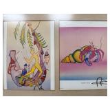 Two Signed Prints by Richard Hagerty in One Frame
