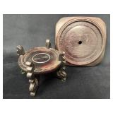Two Carved Wood Stands for Pottery or Glass