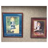 Two Framed Prints of Young Girls in Decorative Fra
