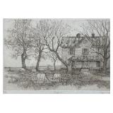 Framed Print of Etching Titled 