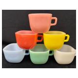 Six Glasbake Square Mugs in Multicolor Pastel Shad