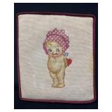 Handmade Needlepoint Kewpie Pillow, 12ï¿½ï¿½x14ï¿½ï¿½