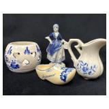 Four Delft and Delft-Style Decorative Items