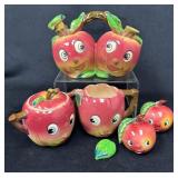 Vintage Porcelain Apple Tableware Set Featuring An