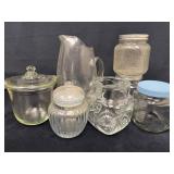 Vintage Glass Containers and Pitcher