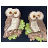 Vintage Plastic Wall Decor Owls by Hoda 1979