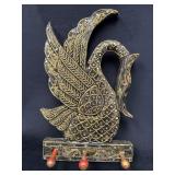 Ornate Hanging Plaque in Swan Design with Decorati
