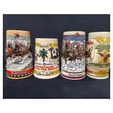 Four Budweiser Anheuser-Busch Beer Steins Featurin