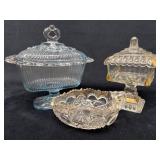 Vintage Indiana Glass and Jeannette Glass Candy Di