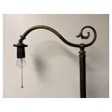 Brass and Cast Iron Floor Lamp with Scroll Detail