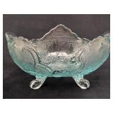 Vintage Jeanette Glass Lombardi Light Blue Footed