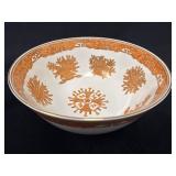 12-Inch Decorative Bowl with Orange Floral Motif a
