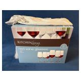 Kitchen Living Set of Six Red Wine Glasses with Fe