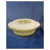 Pyrex Divided Casserole Dish with Lid, Green and W