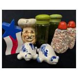 Four Sets of Salt and Pepper Shakers and a Chef Pe