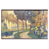 Dutch Flower Market Fabric Print by Louis Seybold,