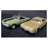 Two Hallmark Model Car Ornaments, Approximately 4"
