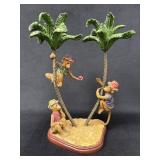 Redin Double Candlestick with Monkeys and Palm Tre