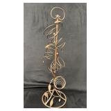 Tall Iron 4-Bottle Wine Rack with Decorative Scrol