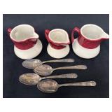 Three Cream Pitchers (Shenango & Caribe) and Four