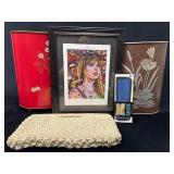 Two Floral Waste Bins, Time Magazine Taylor Swift