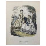 Framed 1862 La Mode Illustree Print, 14"x17.5"