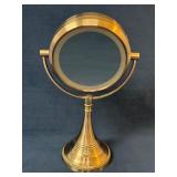 Silver-Toned Tabletop Vanity Mirror with Adjustabl