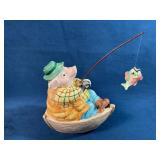 Fitz and Floyd Essentials Pig Fisherman Ceramic Di