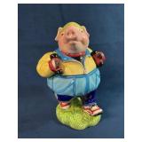 Fitz and Floyd Essentials Pig Cookie Jar With Dumb