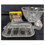 Glass Punch Bowl Set With Nachtmann Butter Dish an