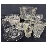 Vintage Glass Lot Featuring Tableware and Drinkwar