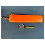 Vintage Slide Rule with Leather Case and Wood-Hand