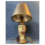 Table Lamp With Hand-Painted Ceramic Base and Blac