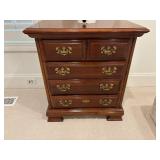 Cherry Wood Four-Drawer Chest With Brass Hardware