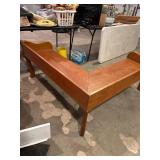 Wooden Breakfast Nook Corner Bench with Fluted Leg