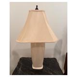 Ceramic Table Lamp With Beige Shade and Finial Top