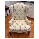 Wingback Chair With Upholstery Featuring Monkey an