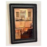 Wooden Wicker Framed Mirror with Slight Blemish, 2