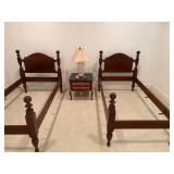 Two Matching Twin-Size Wooden Beds in Very Good Co
