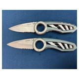 Two Gerber Pocket Knives with Finger Loop Handles