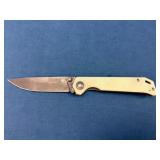 Folding Knife with Tan Handle and Stainless Steel