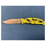 Gerber Folding Knife with Yellow Camouflage Handle