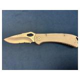 Buck USA Serrated Folding Knife With Stainless Ste