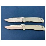 Gerber Folding Knives with Serrated Blades and Gre
