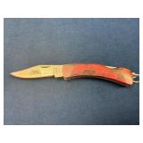 Small Folding Pocket Knife with Red Wooden Handle