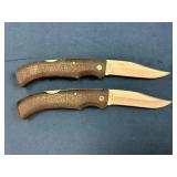 Folding Knives with Textured Handles and Stainless